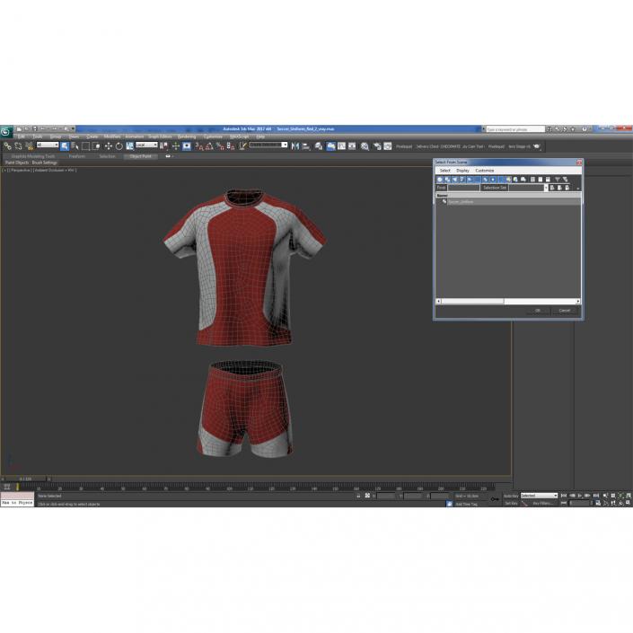 3D model Soccer Uniform Red 2