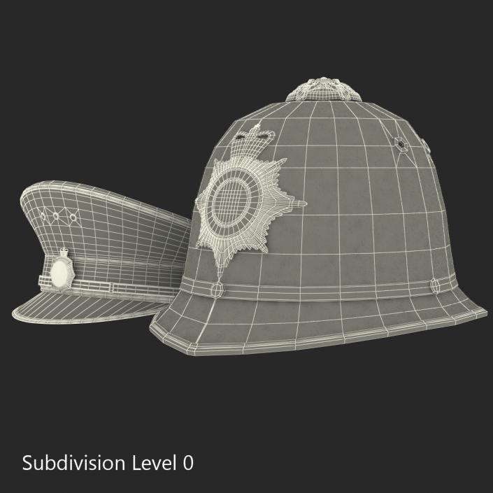3D model Uk Police Hats Collection