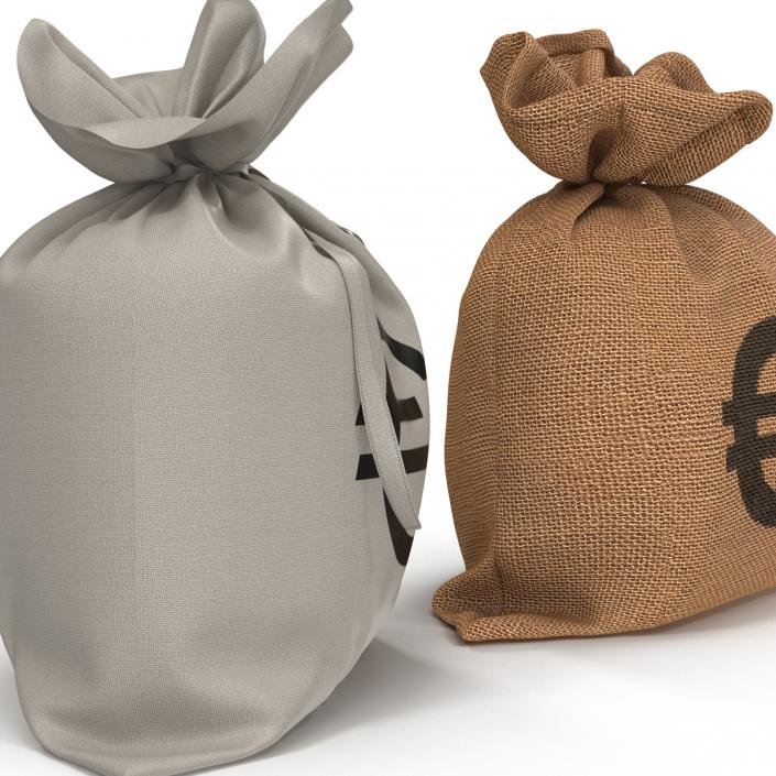 3D Euro Money Bags 3D Models Collection