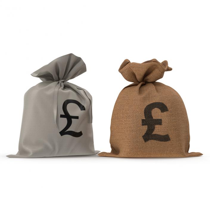 Pound Money Bags Collection 3D