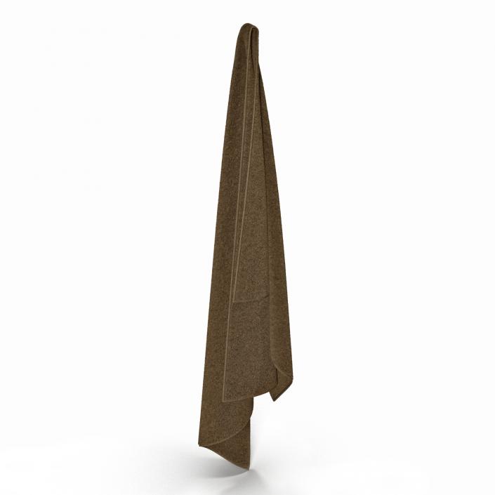 3D Hanging Bathroom Towel Brown model