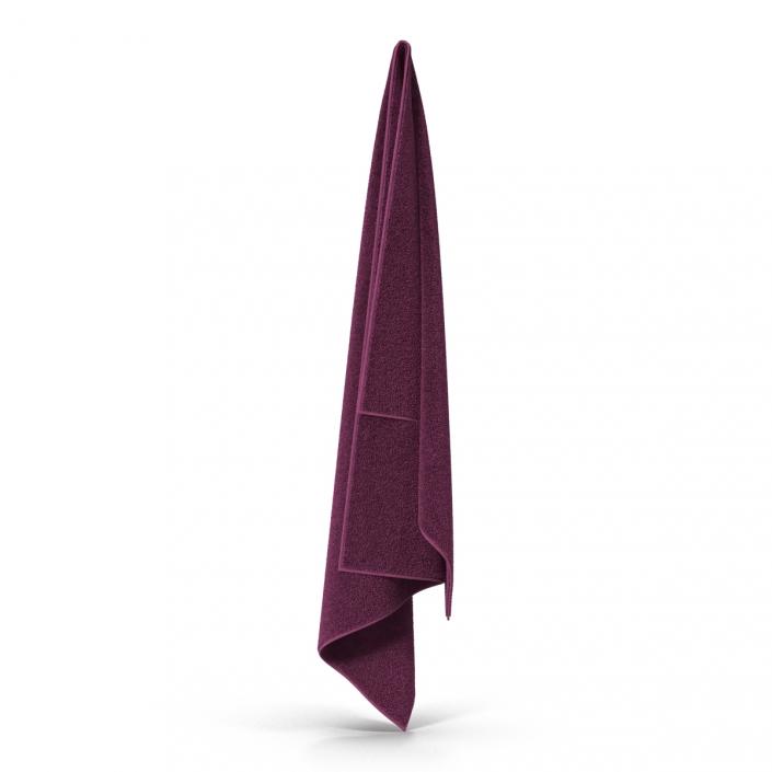 Hanging Bathroom Towel Purple 3D model