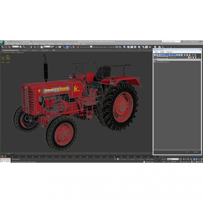 3D Tractor Mahindra 395 DI model
