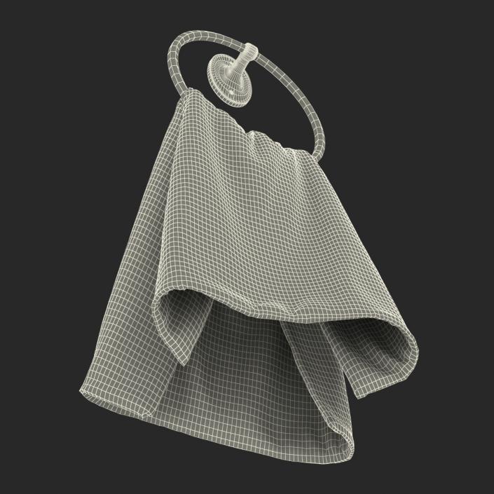 3D model Hanging Bathroom Towel 2 Green
