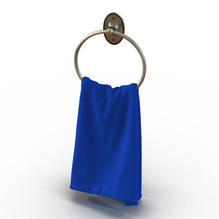 Hanging Bathroom Towel 2 Blue 3D model