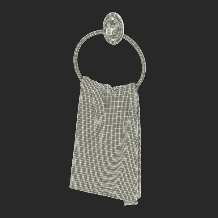 Hanging Bathroom Towel 2 Blue 3D model