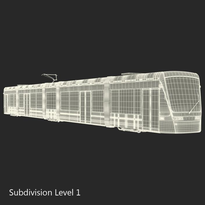 3D model Light Rail Train Bybanen Simple Interior