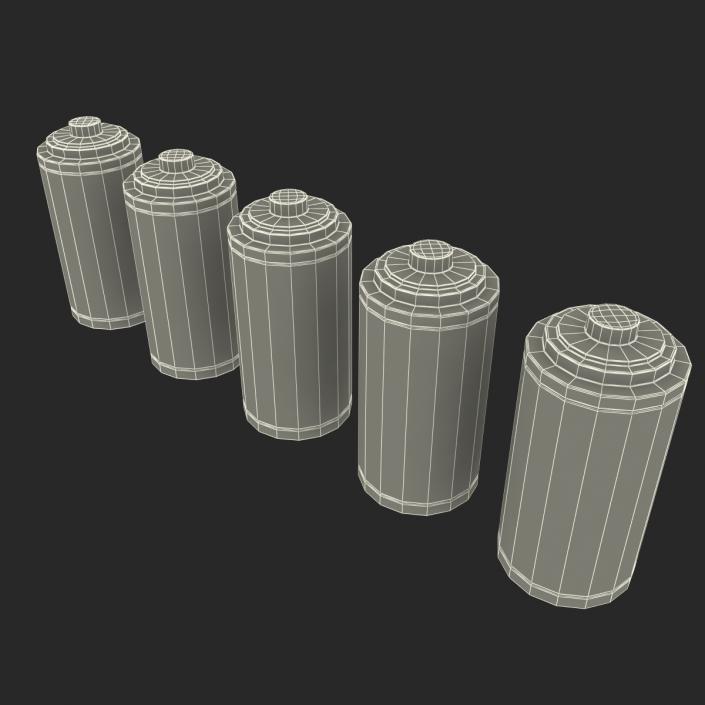 3D Cell Phone Battery Icons Set model