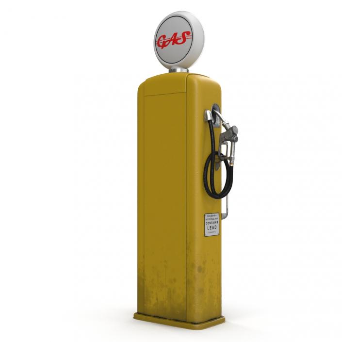3D Retro Gas Pump Yellow