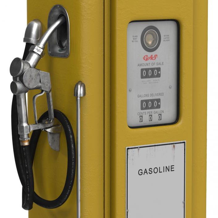 3D Retro Gas Pump Yellow