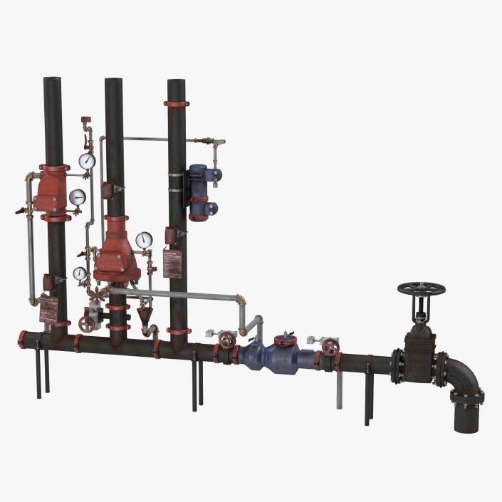3D Industrial Pipes 2 model