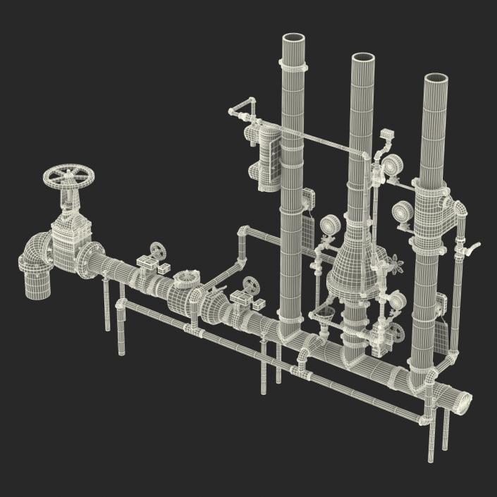3D Industrial Pipes 2 model