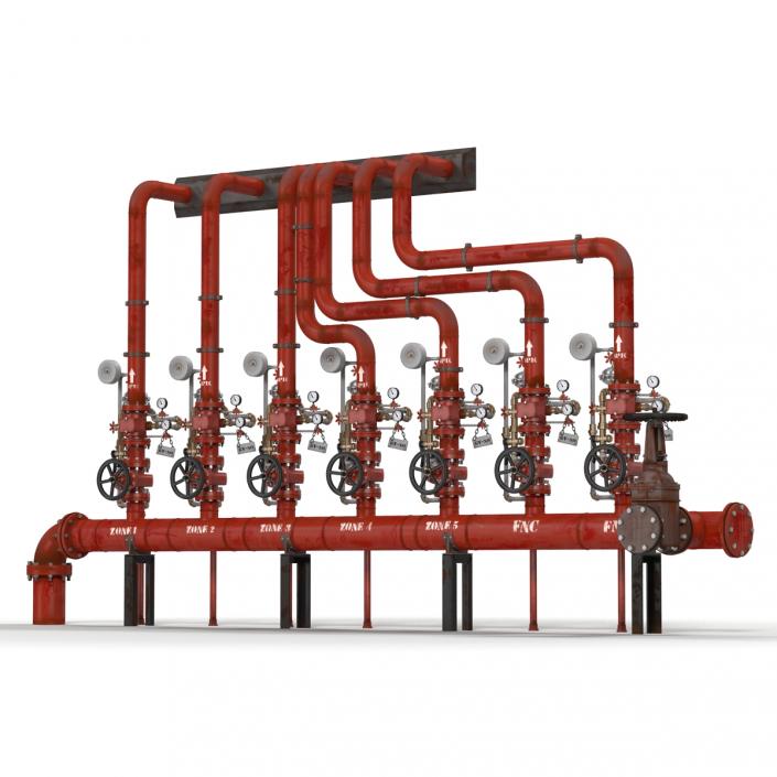 3D Industrial Pipes 3 model