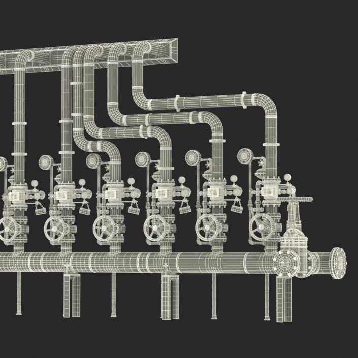 3D Industrial Pipes 3 model