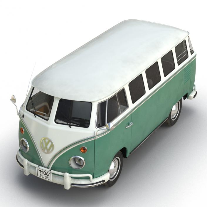 3D model Volkswagen Type 2 Green Rigged