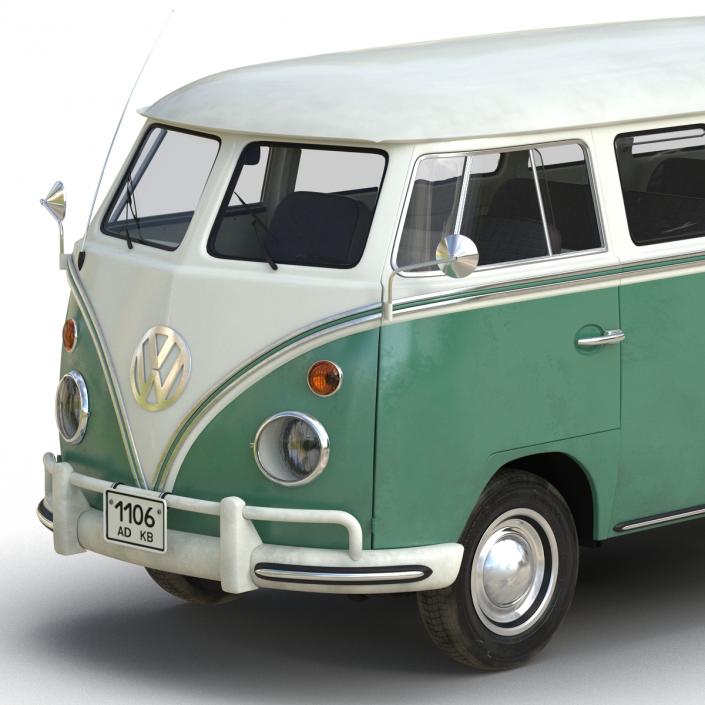 3D model Volkswagen Type 2 Green Rigged