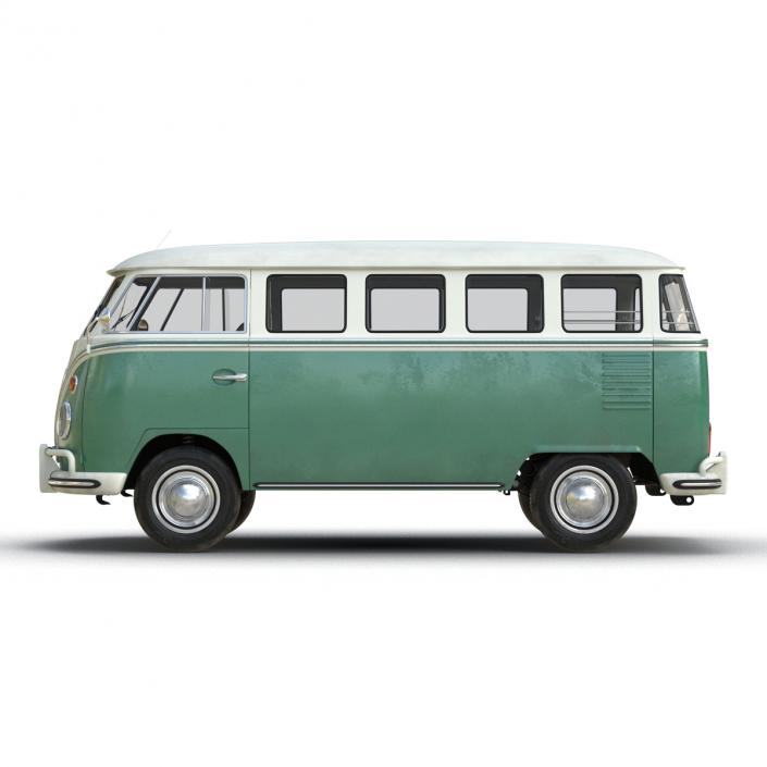 3D Volkswagen Type 2 Green model