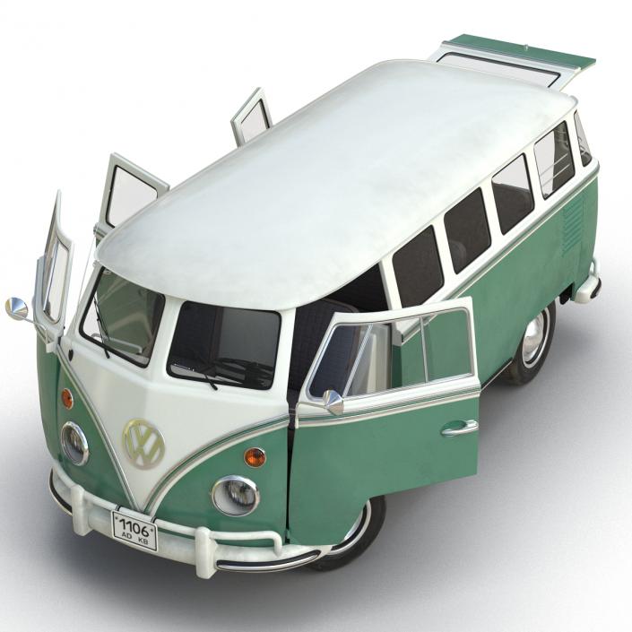 3D Volkswagen Type 2 Green model