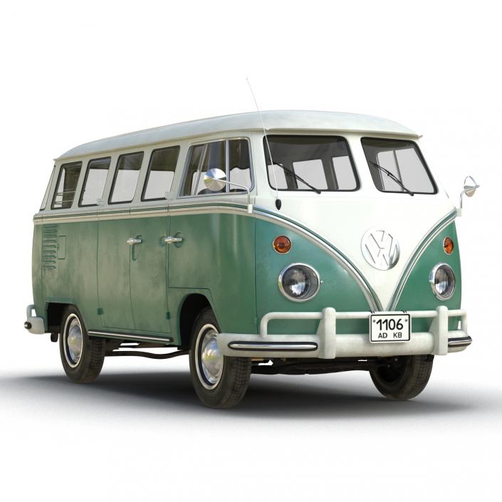 Volkswagen Type 2 Green Simple Interior 3D model