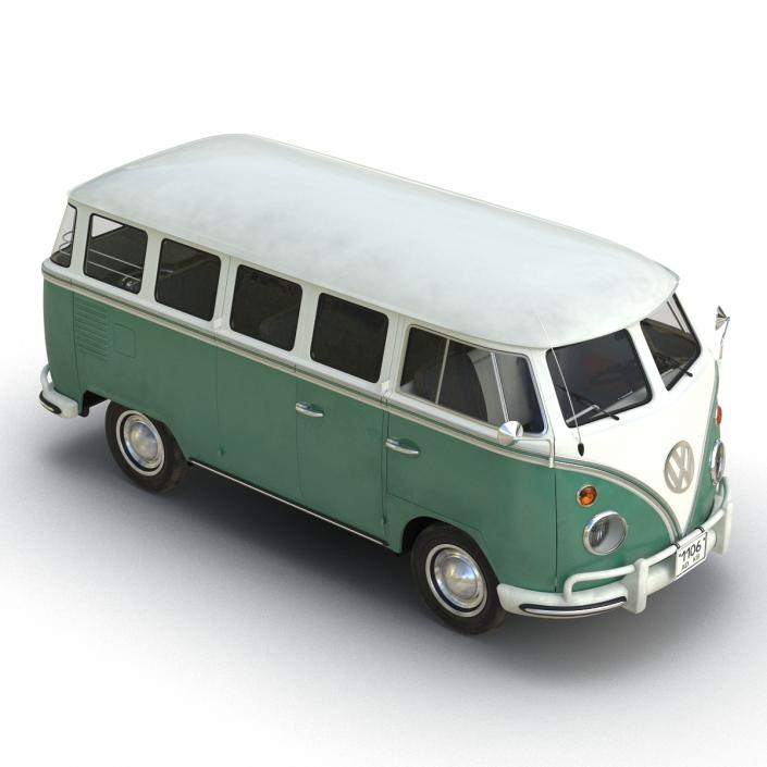 Volkswagen Type 2 Green Simple Interior 3D model