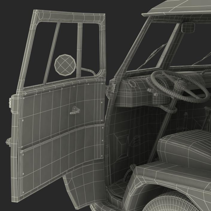 3D Volkswagen Type 2 Hippie Rigged