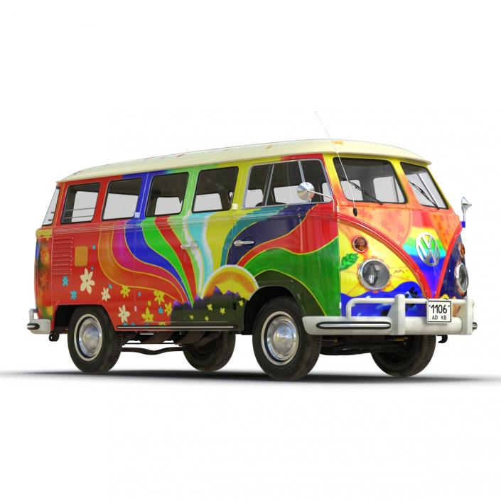 Volkswagen Type 2 Hippie 3D model