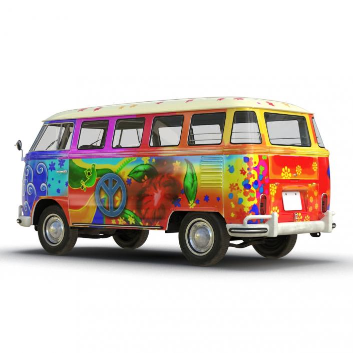 3D model Volkswagen Type 2 Hippie Simple Interior