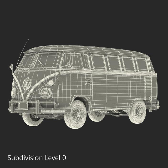 3D model Volkswagen Type 2 Hippie Simple Interior