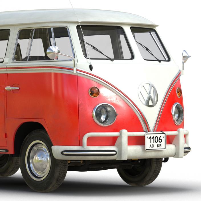 3D Volkswagen Type 2 Red
