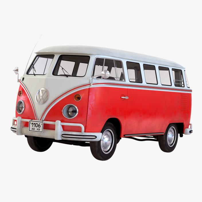 Volkswagen Type 2 Red Simple Interior 3D