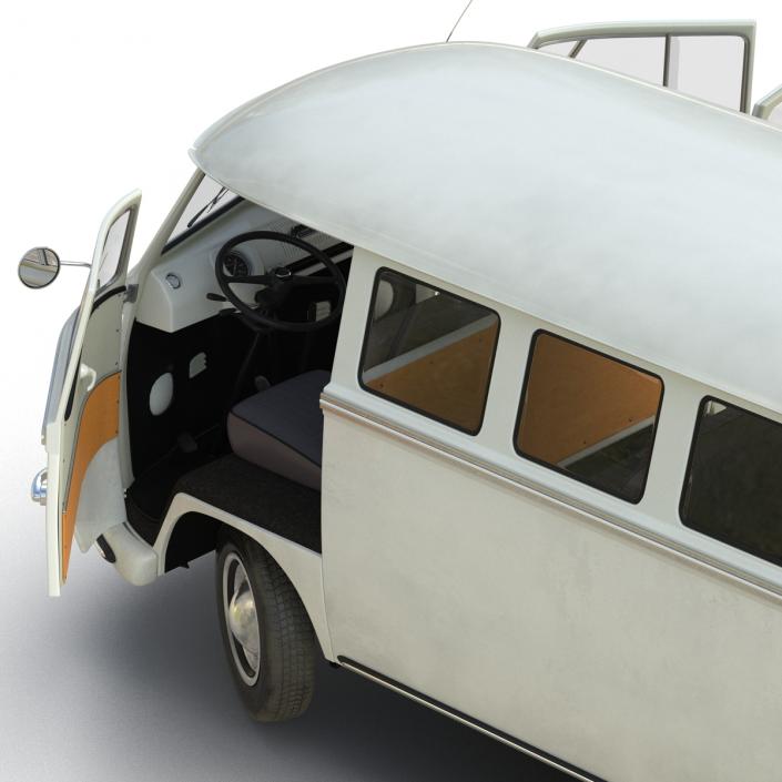 3D model Volkswagen Type 2 White Rigged