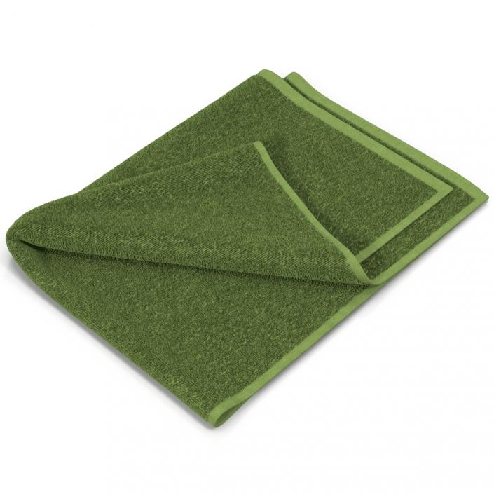 Towel 4 Green with Fur 3D