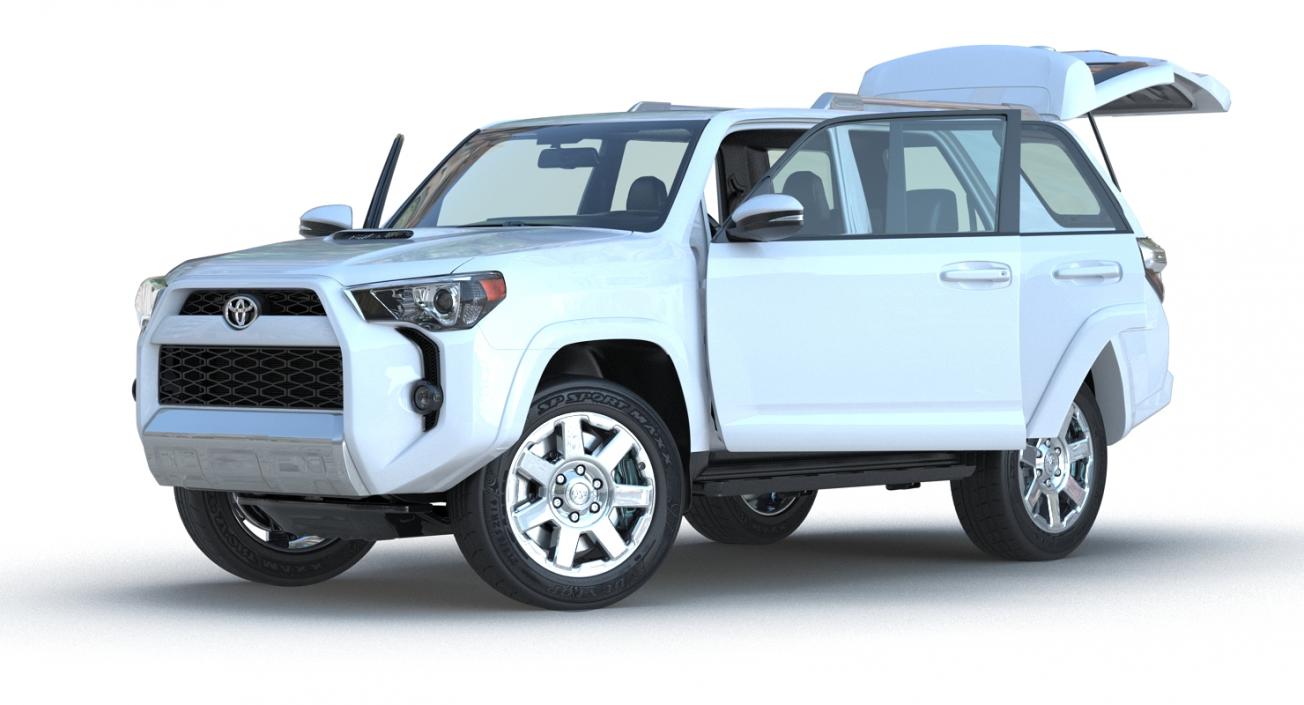 3D Toyota 4Runner and Hobby Caravan Prestige Rigged model