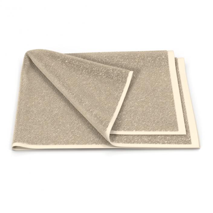 Towel 4 Beige with Fur 3D