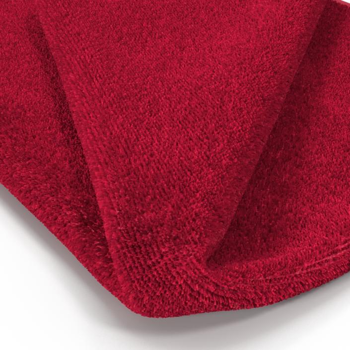 3D model Towel 4 Red with Fur