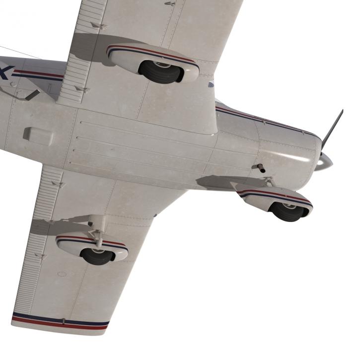 Light Aircraft Piper PA-28 Cherokee Rigged 3D