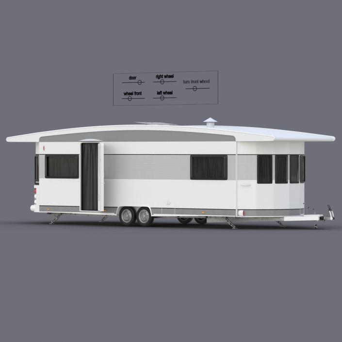 Hobby Caravan Landhaus Rigged 3D model