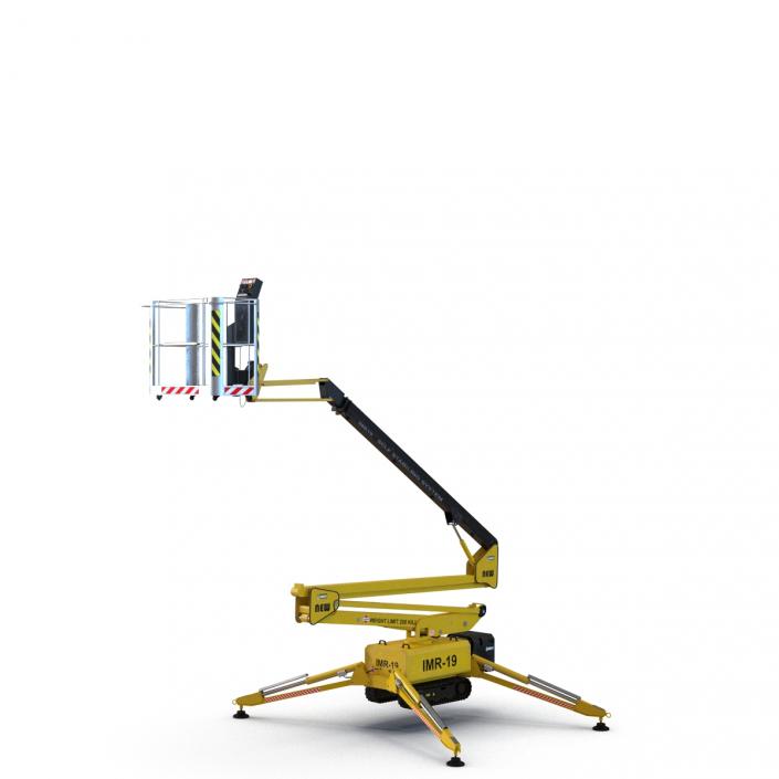 Telescopic Boom Lift Yellow Rigged 3D model