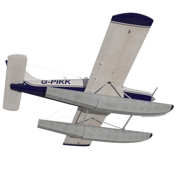 3D Light Aircraft Piper PA-28 Cherokee Seaplane 2
