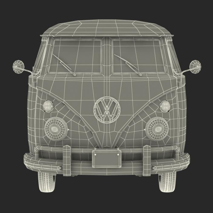 3D model Volkswagen Type 2 Double Cab Pick Up Simple Interior Green 2