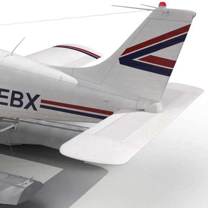 Light Aircraft Piper PA-28 Cherokee Seaplane 3D model