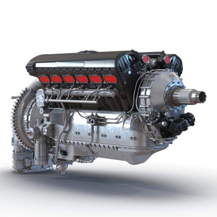 Old Piston Aero Engine 3D