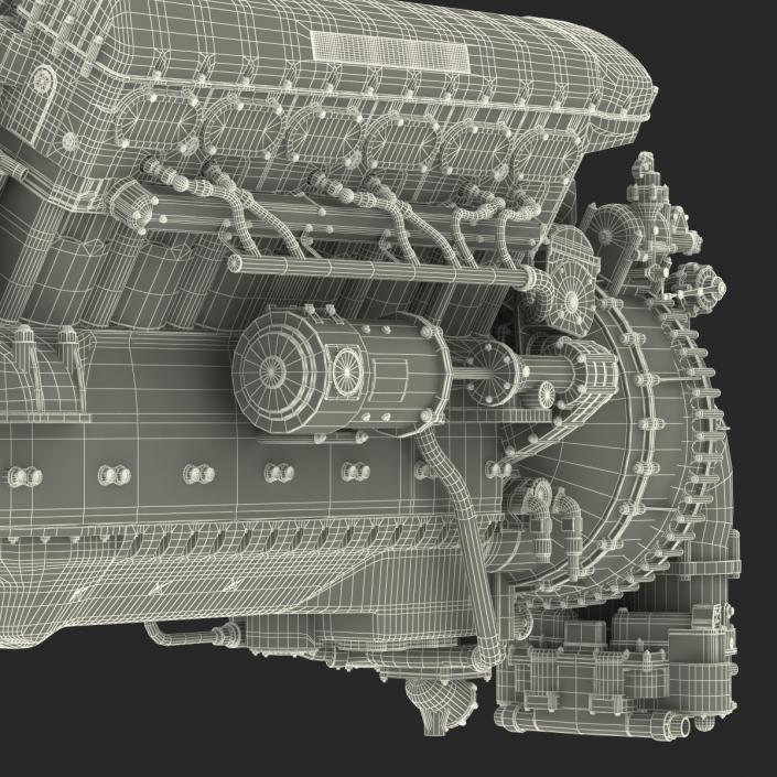 Old Piston Aero Engine 3D