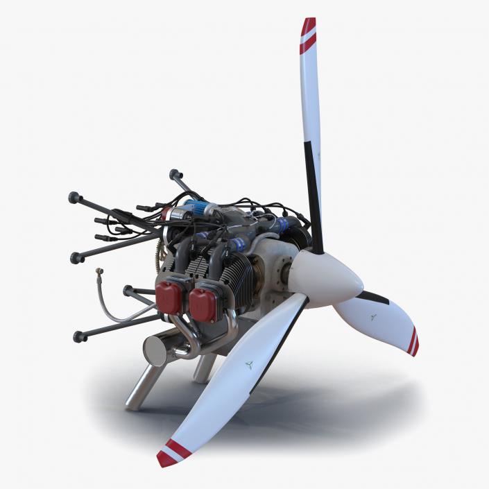 Piston Aircraft Engine ULPower UL260i 4 3D model