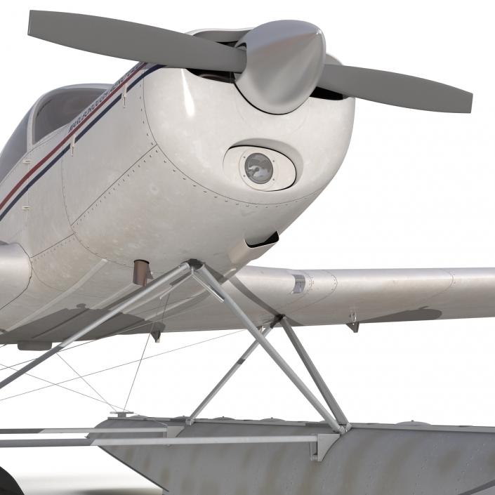 3D Light Aircraft Piper PA-28 Cherokee Seaplane Rigged