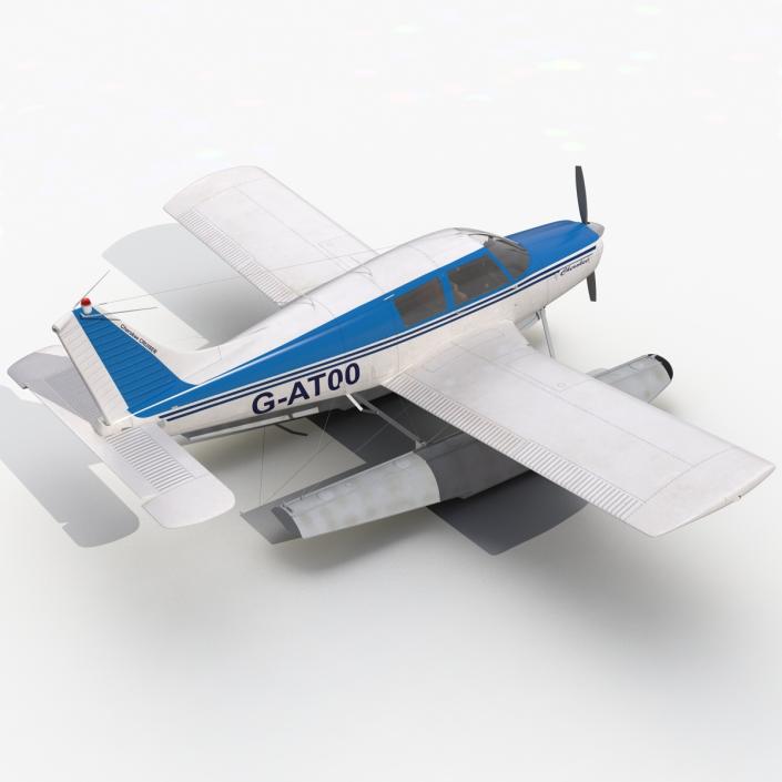 3D Light Aircraft Piper PA-28 Cherokee Seaplane Rigged 3 model