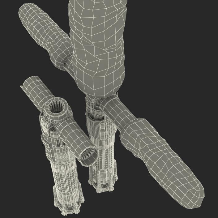 3D Kylo Ren Lightsaber Used 3D Models Set model