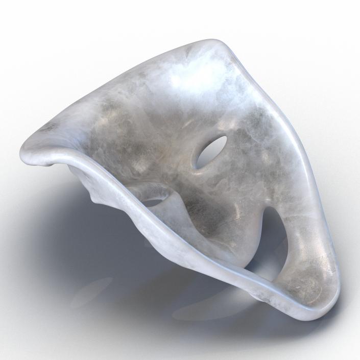 Theatre Comedy Mask White Marble 3D