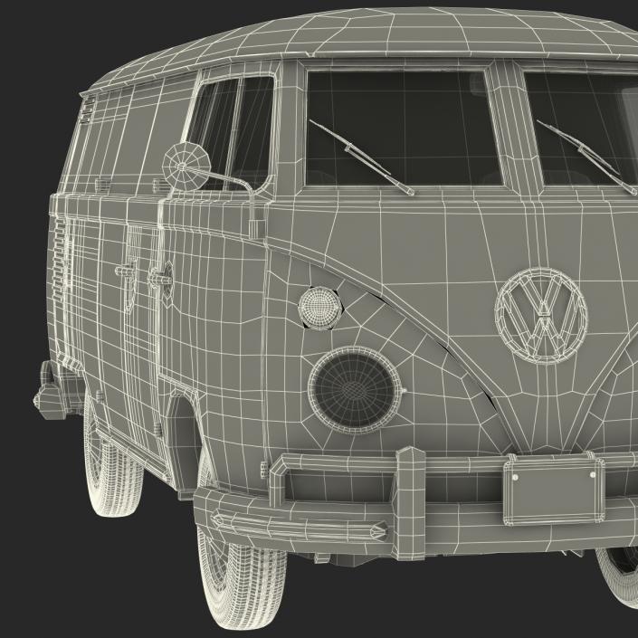 3D model Volkswagen Type 2 Panel Van Green 2