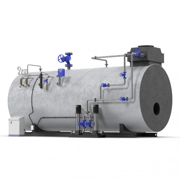 Industrial Gas Steam Generator Boiler 3D